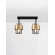 Smoky Glass Sandy Black & Brass Gold Metal LED E27 2x12 Watt 100-240 Volt IP20 bulb excluded L: 47 W: 17 H: 20 cm - PNL9236387 