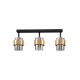 Smoky Glass Sandy Black & Brass Gold Metal LED E27 3x12 Watt 100-240 Volt IP20 bulb excluded L: 70 W: 17 H: 20 cm - PNL9236388 