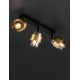 Smoky Glass Sandy Black & Brass Gold Metal LED E27 3x12 Watt 100-240 Volt IP20 bulb excluded L: 70 W: 17 H: 20 cm - PNL9236388 