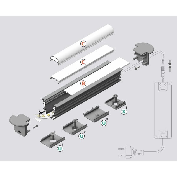 Profile LED Profond 1000mm