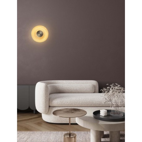 Brass Gold Metal & Amber Glass LED 8 Watt 220-240Volt 304Lm 3000K IP20 D: 30 W: 6 H: 30 cm - PNL9236398 - NOVALUCE