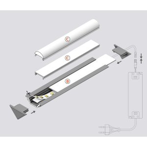 Profile LED Angle 45° 1000mm