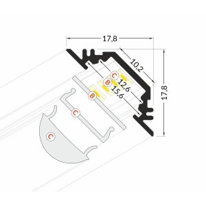 Profile LED Angle 45° 1000mm