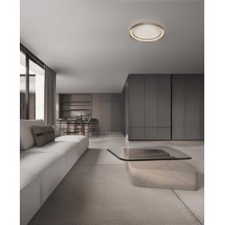 Triac Dimmable Champaign Brown Aluminium & Acrylic LED 38 Watt 220-240Volt 2713Lm IP20 2700-4000K CCT Dip Switch light up & d