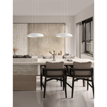 Triac Dimmable Sandy White Metal & Acrylic LED 24 Watt 220-240Volt 1208Lm IP20 2700 + 4000K CCT Dip Switch D: 40 H: 145 cm - 