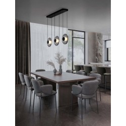 Triac Dimmable Sandy Black Metal & Smoky Gray Glass LED 24 Watt 220-240 Volt 660Lm 3000K IP20 L: 85 W: 26 H: 169 cm - PNL941