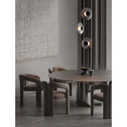 Triac Dimmable Sandy Black Metal & Smoky Gray Glass LED 24 Watt 220-240 Volt 660Lm 3000K IP20 D: 35 H: 169 cm - PNL9416946 -