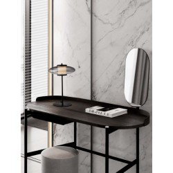 Touch Dimmable Sandy Black Metal & Smoky Gray Glass LED 8 Watt 220-240 Volt 221Lm 3000K IP20 D: 26 H: 40 cm - PNL9416948 - N