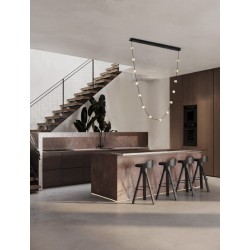 Triac Dimmable Matt Black & Gold Aluminium & Acrylic LED 46 Watt 220-240Volt 3661Lm 3000K IP20 L: 127 W: 10 H: 160 cm - PNL9