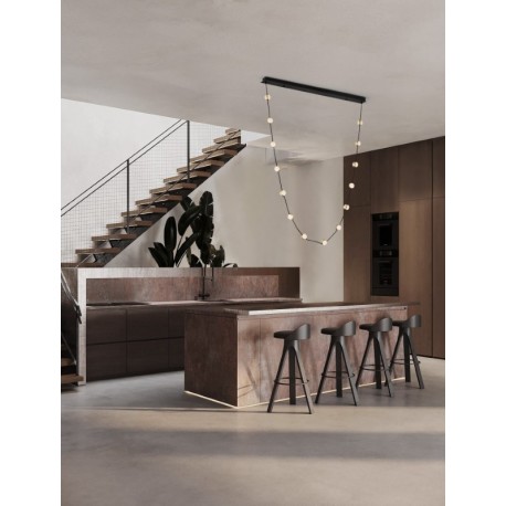 Triac Dimmable Matt Black & Gold Aluminium & Acrylic LED 46 Watt 220-240Volt 3661Lm 3000K IP20 L: 127 W: 10 H: 160 cm - PNL9