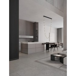 Triac Dimmable Matt Black & Gold Aluminium & Acrylic LED 54 Watt 220-240Volt 4422Lm 3000K IP20 L: 127 W: 10 H: 210 cm - PNL95