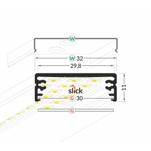 Profile LED Large ALU Anodisé 1000mm