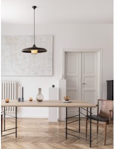 Colourful Natural Rattan Black & Brown Black Fabric Wire & Base LED E27 1x12 Watt 100-240 Volt Bulb Excluded IP20 D:61 H1:13 