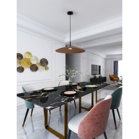 Moca Brown Glass & Sandy Black Metal LED 17 Watt 220-240Volt 1360Lm 3000K IP20 D: 60 H: 153 cm - PNL9620141 - NOVALUCE