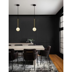 Satin Gold & Matt Black Metal White Opal Glass LED G9 1x5 Watt 100-240 Volt IP20 bulb excluded D: 11 H: 163 cm - PNL9620157 -