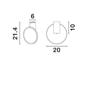 Sandy White Aluminium LED 14 Watt 220-240Volt 1085Lm 3000K IP20 D: 20 H: 21,4 cm - PNL9695110 - NOVALUCE