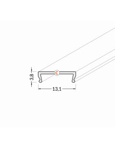 Diffuseur Clip 15.4mm - Transparent - 2000mm 2
