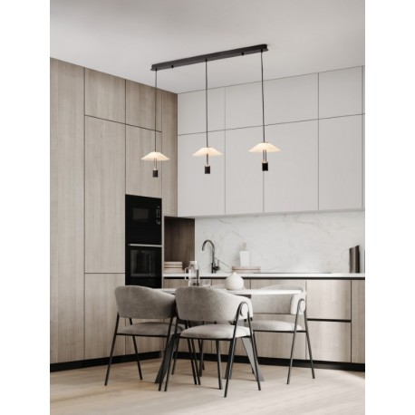 Sandy Black Steel & Aluminium Clear Frosted Acrylic LED 24 Watt 220-240Volt 850Lm 3000K IP20 L: 100 W: 22 H: 200 cm - PNL9695