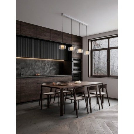 Platinum Gold Aluminium & Structured Acrylic Sandy White Base LED 23 Watt 220-240Volt 1640Lm 3000K IP20 L: 100 W: 35 H: 200 cm