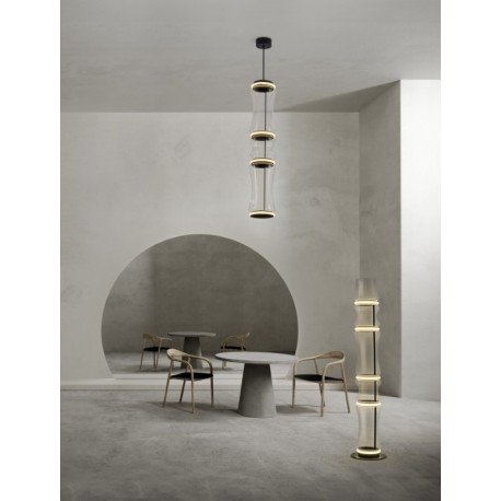 Triac Dimmable Matt Black Carbon Steel , Aluminium, Clear Glass, Silica & Abs LED 46 Watt 220-240Volt 965Lm 3000K IP20 D: 30