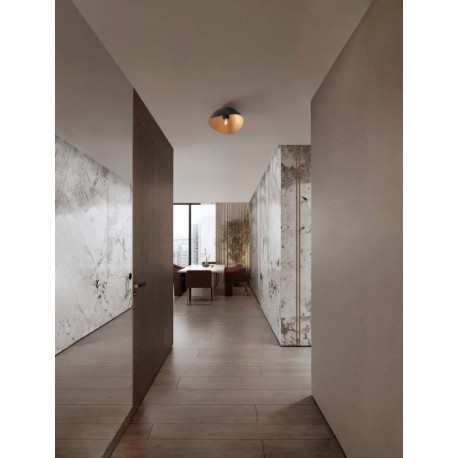 Sandy Black & Inner Gold Metal LED E27 1x12Watt 100-240Volt IP20 bulb excluded D: 30 H: 15 cm - PNL9695305 - NOVALUCE