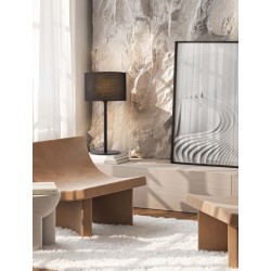 Sandy Black Metal & Fabric LED E27 1x12Watt 100-240Volt IP20 bulb excluded D: 30 H: 57,8 cm - PNL9695328 - NOVALUCE