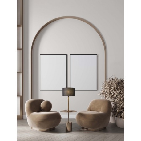 Brass Gold & Black Metal & Fabric LED E27 1x12Watt 100-240Volt IP20 bulb excluded D: 30 H: 57,8 cm - PNL9695330 - NOVALUCE