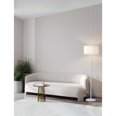 Sandy White Metal & Fabric LED E27 1x12Watt 100-240Volt IP20 bulb excluded D: 45 H: 164,8 cm - PNL9695332 - NOVALUCE