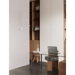 Sandy White Aluminium LED 6 Watt 220-240Volt 453Lm 3000K Switch on/off IP44 L: 8.5 H: 56 cm - PNL9701621 - NOVALUCE