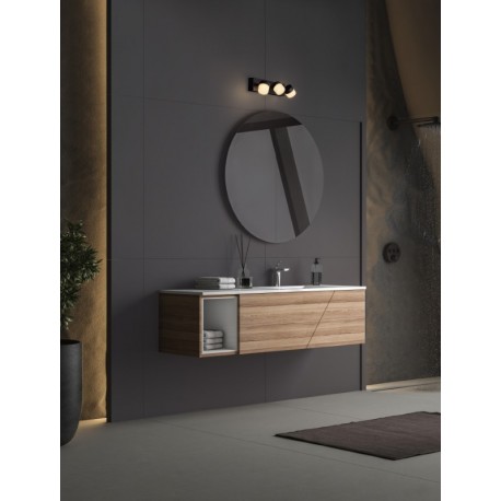 Sandy Black Aluminium & Acrylic LED 17 Watt 220-240Volt 1385Lm 3000K IP44 L: 38,5 W: 11,5 H: 7,5 cm - PNL9701623 - NOVALUCE