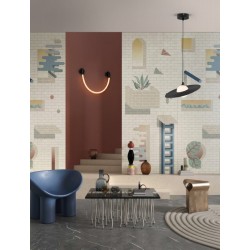 Sandy Black White Steel & Acrylic LED G9 1x5 Watt 100-240 Volt IP20 bulb excluded D: 30 H: 220 cm - PNL9780104 - NOVALUCE