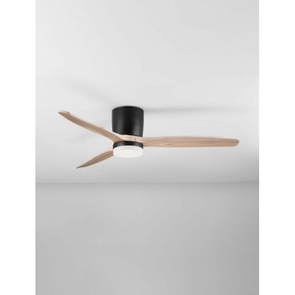 Sandy Black Metal & Acrylic Natural Wood Color Blades LED 18 Watt 2190Lm 220-240Volt IP20 3000-4000-6500K 40Watt Rated Power 