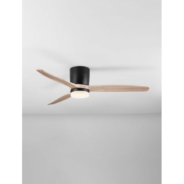 Sandy Black Metal & Acrylic Natural Wood Color Blades LED 18 Watt 2190Lm 220-240Volt IP20 3000-4000-6500K 40Watt Rated Power 