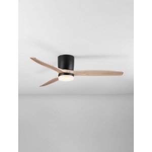 Sandy Black Metal & Acrylic Natural Wood Color Blades LED 18 Watt 2190Lm 220-240Volt IP20 3000-4000-6500K 40Watt Rated Power 