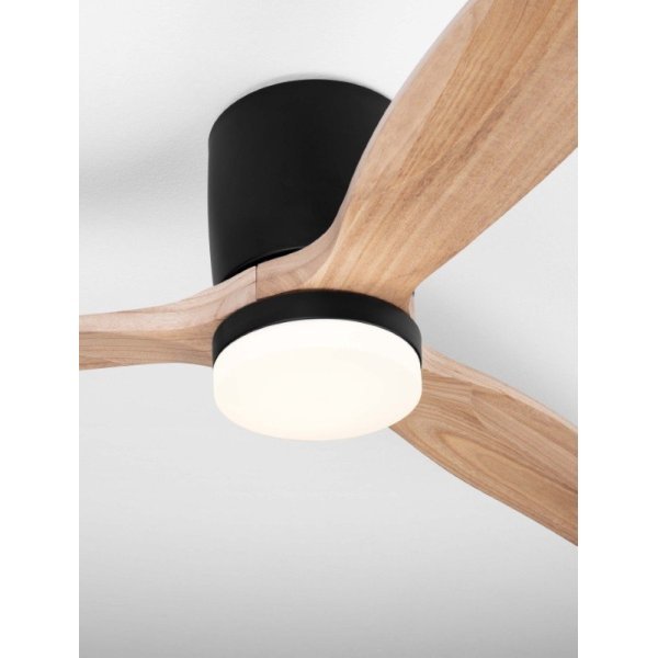 Sandy Black Metal & Acrylic Natural Wood Color Blades LED 18 Watt 2190Lm 220-240Volt IP20 3000-4000-6500K 40Watt Rated Power 