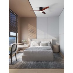 Sandy Black Metal & Acrylic Dark Wood Color Blades LED 18 Watt 2190Lm 220-240Volt IP20 3000-4000-6500K 40Watt Rated Power & 6