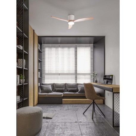 Sandy White Metal & Acrylic Natural Wood Color Blades LED 18 Watt 2190Lm 220-240Volt IP20 3000-4000-6500K 40Watt Rated Power 