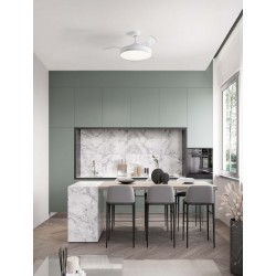 Matt White Metal & Abs LED 36 Watt 4100Lm 220-240Volt IP20 3000-4000-6500K 40Watt Rated Power & 6 Speeds With Remote Control 