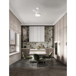 Matt White Metal & Abs White Color Blades LED 18 Watt 2190Lm 220-240Volt IP20 3000-4000-6500K 40Watt Rated Power & 6 Speeds W