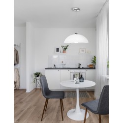 Chrome Metal White Wipe Technique Glass LED E27 1x12 Watt 230 Volt IP20 Bulb Excluded D: 30 H 1: 13 H 2: 100 cm - PNL600821 - NO