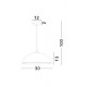 Chrome Metal White Wipe Technique Glass LED E27 1x12 Watt 230 Volt IP20 Bulb Excluded D: 30 H 1: 13 H 2: 100 cm - PNL600821 - NO
