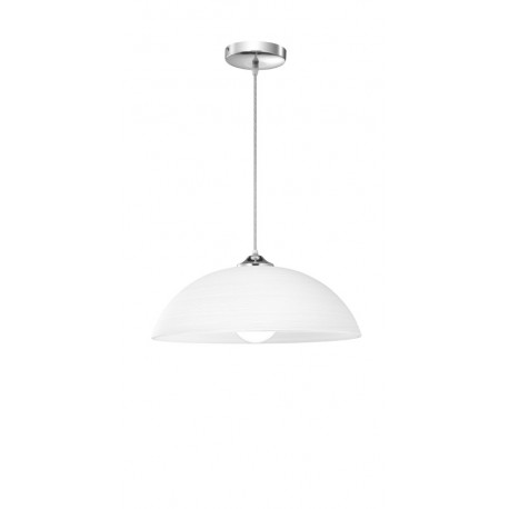 Chrome Metal White Wipe Technique Glass LED E27 1x12 Watt 230 Volt IP20 Bulb Excluded D: 40 H 1: 13 H 2: 100 cm - PNL600822 - NO