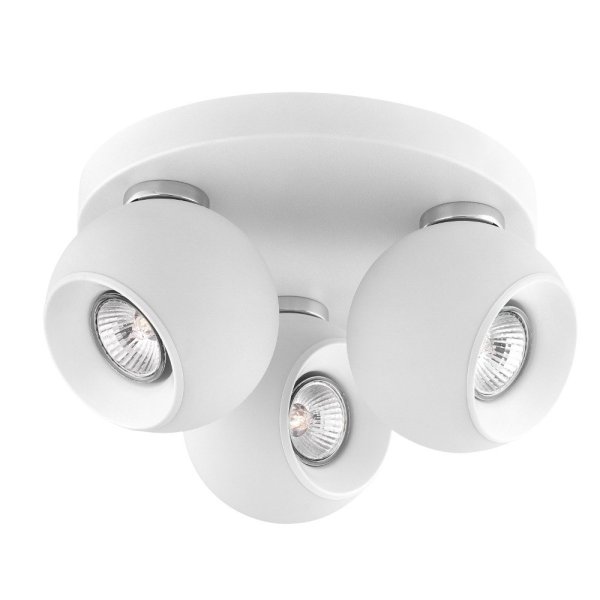Matt White Aluminium LED GU10 3x10 Watt 230 Volt IP20 Bulb Excluded D: 25 H: 15 cm Rotating - PNL665002 - NOVALUCE
