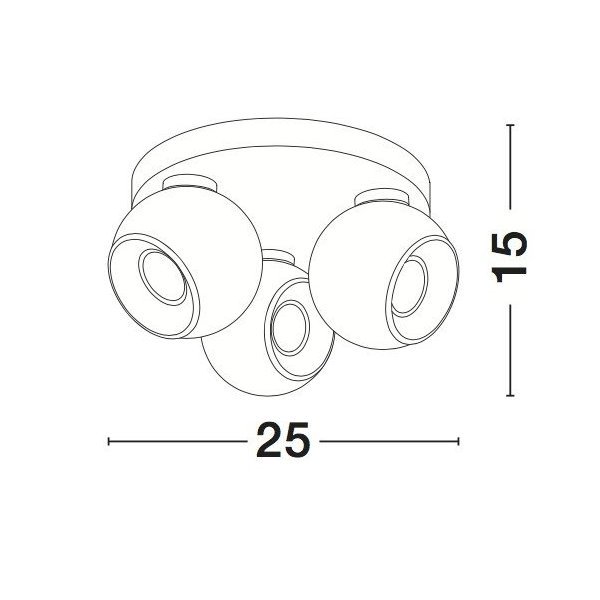 Matt White Aluminium LED GU10 3x10 Watt 230 Volt IP20 Bulb Excluded D: 25 H: 15 cm Rotating - PNL665002 - NOVALUCE