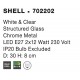White & Clear Structured Glass Chrome Metal LED E27 2x12 Watt 230 Volt IP20 Bulb Excluded D: 30 H: 8 cm - PNL702202 - NOVALUCE