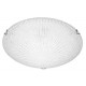White & Clear Structured Glass Chrome Metal LED E27 3x12 Watt 230 Volt IP20 Bulb Excluded D: 40 H: 9.5 cm - PNL702203 - NOVALUCE