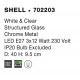 White & Clear Structured Glass Chrome Metal LED E27 3x12 Watt 230 Volt IP20 Bulb Excluded D: 40 H: 9.5 cm - PNL702203 - NOVALUCE