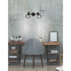 Matt Black Metal LED E14 2x5 Watt 230 Volt IP20 Bulb excluded L: 25.5 W: 8 H: 18 cm Rotating & Adjustable - PNL770011 - NOVALUC 2