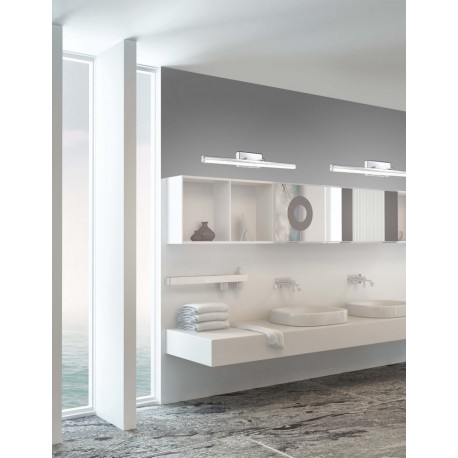 Chrome Aluminium & Acrylic LED 18 Watt 230 Volt 1922Lm 3000K IP44 L: 63 W 1: 3 W 2: 7.5 H: 7.5 cm - PNL787006 - NOVALUCE