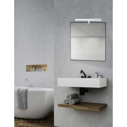 Chrome Aluminium & Acrylic LED 12 Watt 230 Volt 1174Lm 3000K IP44 L: 49 W1: 3 W2: 6.5 H: 6.5 cm - PNL787007 - NOVALUCE